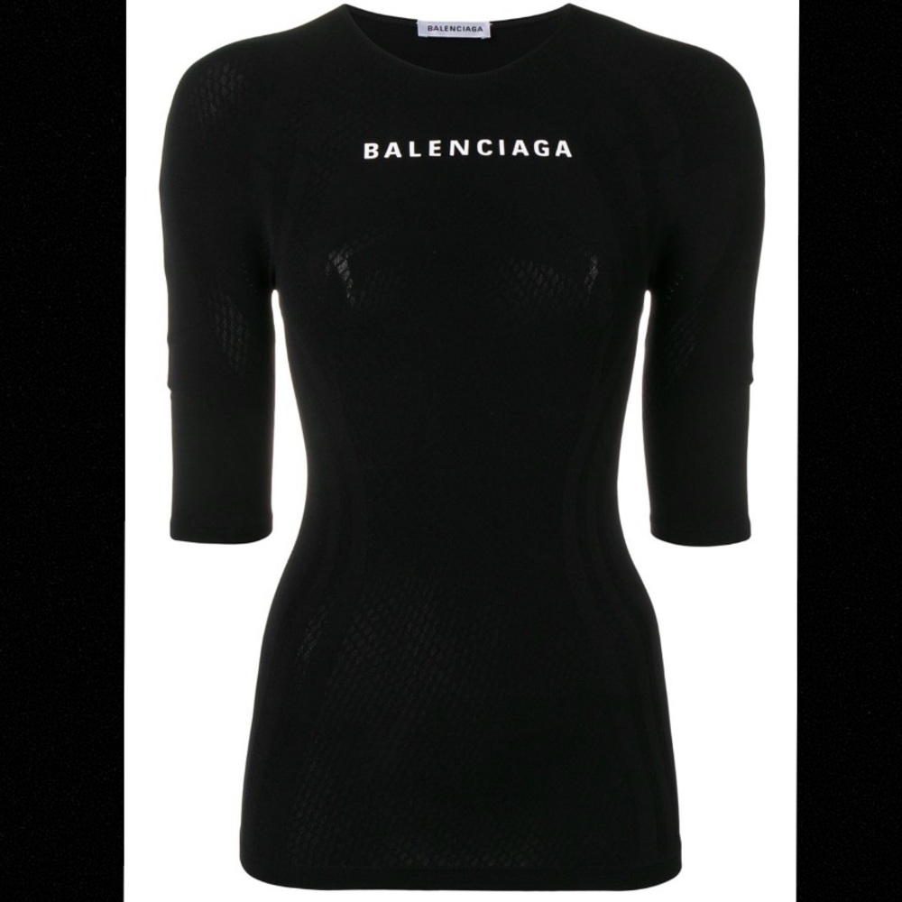 Balenciaga top black & white size small